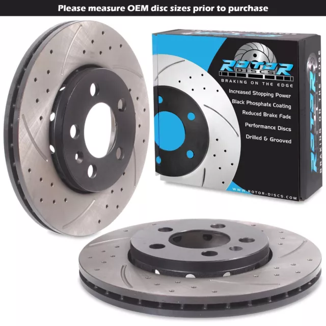 FRONT DRILLED GROOVED 256mm BRAKE DISCS FOR SEAT IBIZA LEON 1.2 1.4 1.6 TDI 08+