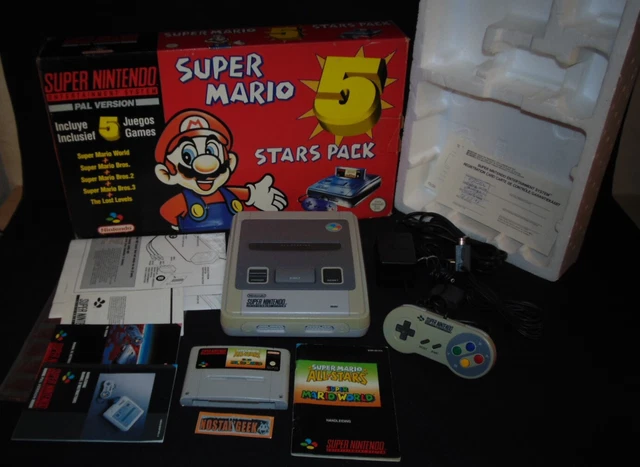Console Super Nintendo Super Mario 5 Stars Pack / Vers. Pal. FRG. / Complet TBE!
