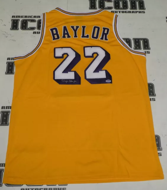 Elgin Baylor Signed Los Angeles Lakers Basketball Jersey PSA/DNA COA Autograph