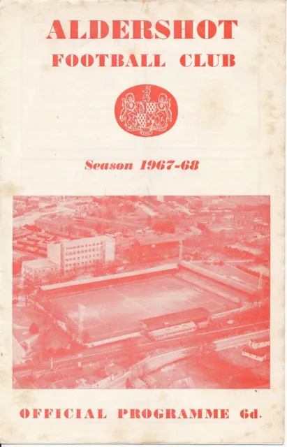 Aldershot v Cardiff City (Friendly) 1967/1968 - Football Programme