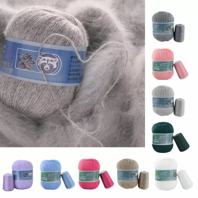 50+20g Soft Long Plush Mink Cashmere Yarn Anti-pilling Wool Crochet Knitting DIY 2