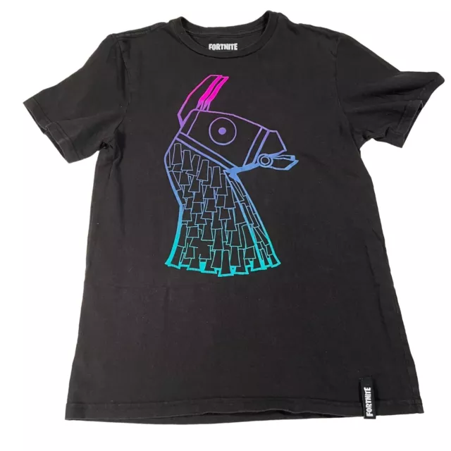 Fortnite size XL~Black/pink Llama Head Printed Knit T shirt youth short sleeve