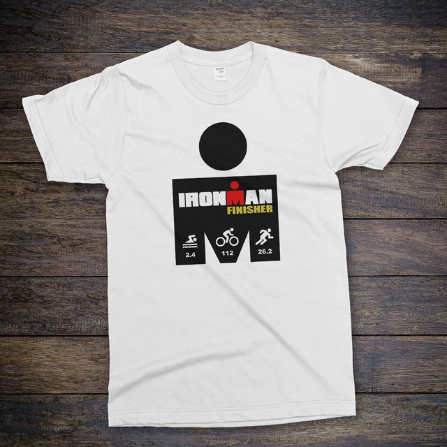 T SHIRT BLANC FINISSEUR De Triathlon Ironman Cycle Run Natation