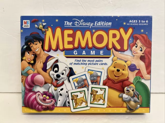 Memory Game Disney Edition 2002 Hasbro #41020 Pooh Aladdin Mermaid