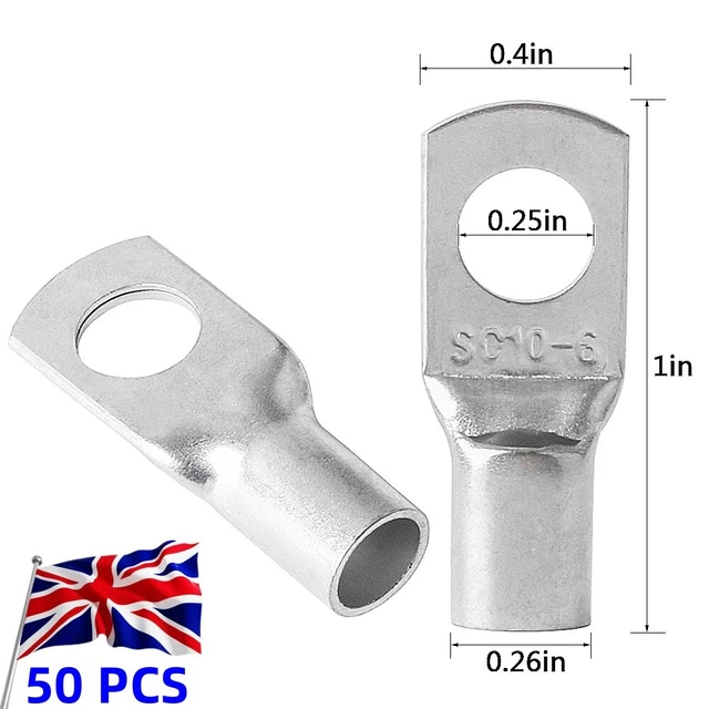 10 Terminali Tubo Di Rame Terminale Batteria Cavo Di Saldatura - Foto 4