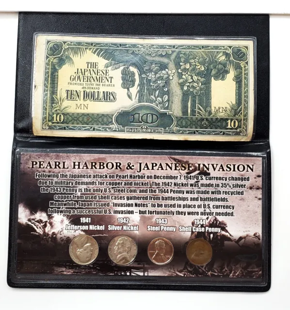 Pearl Harbor & Japanese Invasion 1941 - 1944 Coin & Currency Collection WWII