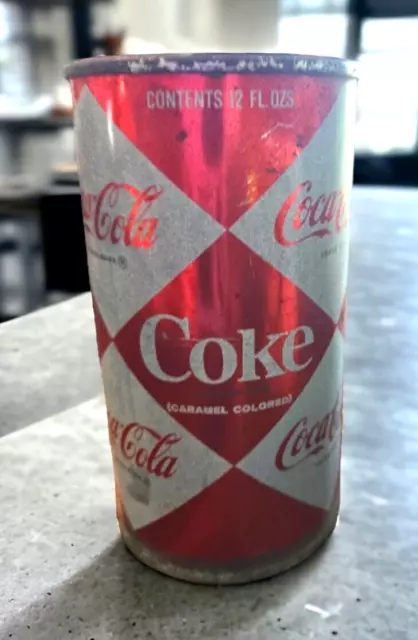 1960's Small Diamonds Coke - Coca-Cola 12oz Flat Top Soda Can