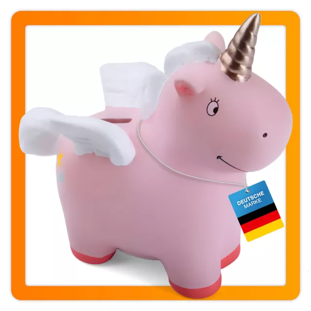 Spardose Einhorn Sparschwein aus Keramik Ton Sparbüchse Süßes Sparen lernen