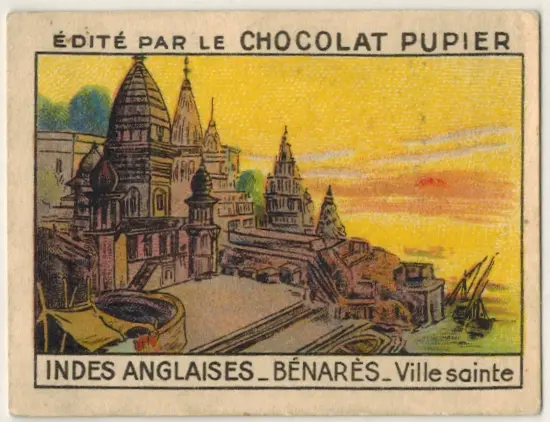 chromo-Indes anglaises"Benares-ville sainte-Asie-Chocolat Pupier-Db.20