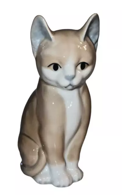 Otagiri Vintage Porcelain Tan White Cat Figurine