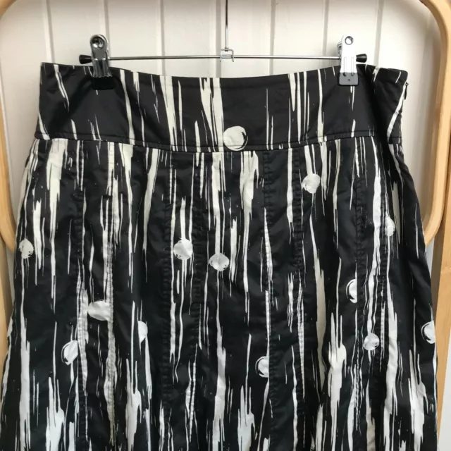 Wombat | Size 10 | Black & White Abstract Print Midi Skirt Lined 2