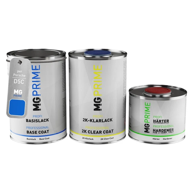Vernice per auto Kit barattolo per Porsche D5C D7 Sharkblue pronto all’uso 2,5L