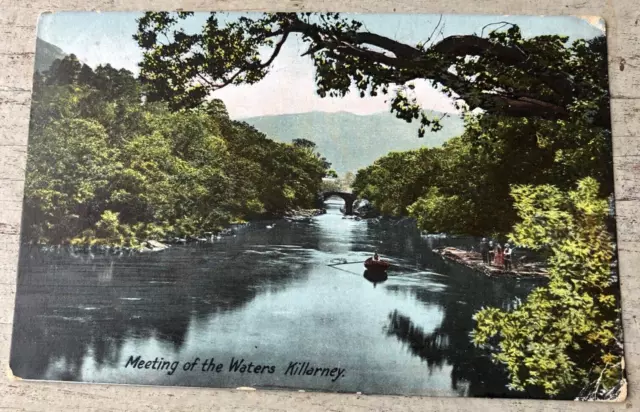 Killarney, Meeting of the Waters, vintage postcard