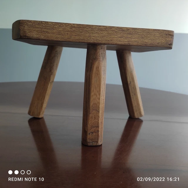 Petit Tabouret Ancien En Bois De Traite Des Vaches - Déco Ferme, Campagne, Chalet