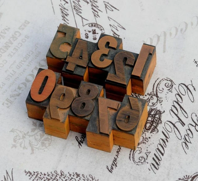 0-9 Zahlen 27mm Plakatlettern letterpress Druck Lettern Druckstempel Ziffern
