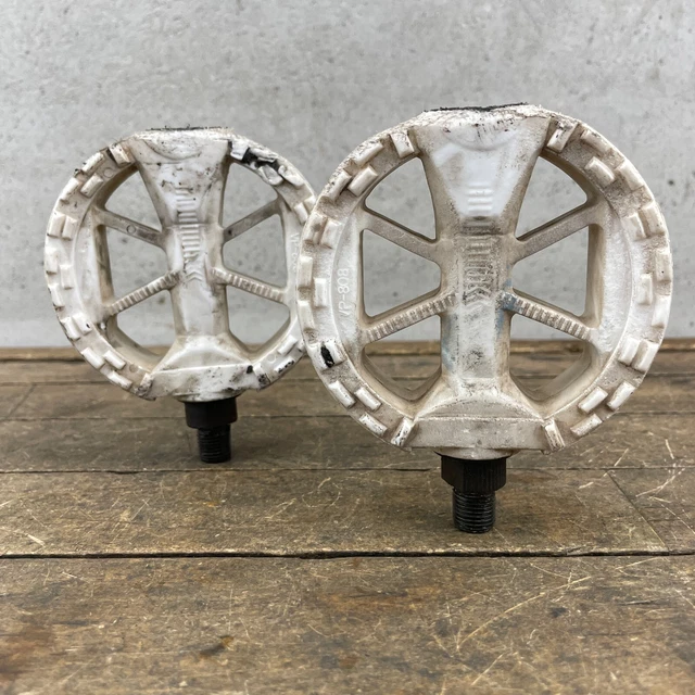 Old School BMX Pedals VP-808 1/2 in OPC POG 1980s Freestyle White Freeform Pro Old School BMX Pedals VP-808 1/2 in OPC POG 1980s Freestyle White Freeform Pro