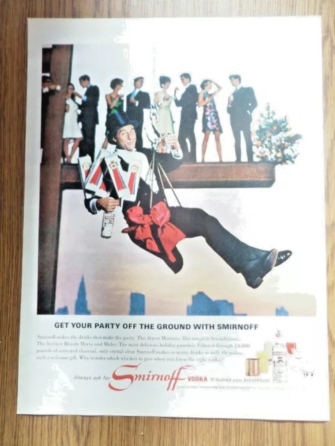 1966 Smirnoff Vodka Ad Hollywood Star Sid Caesar  in Movie The Spirit is Willing