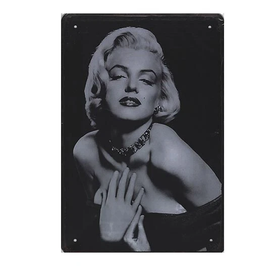Garage Retro Metal Tin Sign Plaque Club Café Wall Décor Art B/W Marilyn Monroe