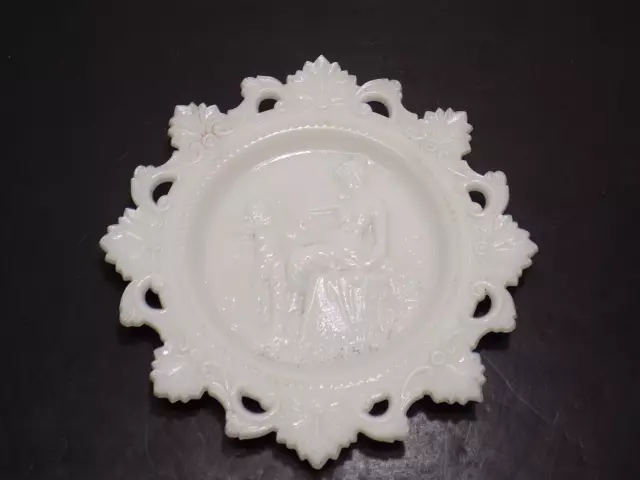 Westmoreland Cupid & Psyche White Milk Glass Plate   ***