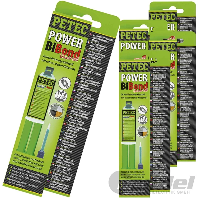 5x24ml PETEC POWER BIBOND 2 ADESIVI COMPOSTI AD ALTE PRESTAZIONI RIPARAZIONE