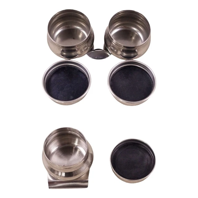 Stainless Steel Large Double Dipper Palette Cup Oil Container Paint Megilp Turpentine Solvent Container With Screw Cap