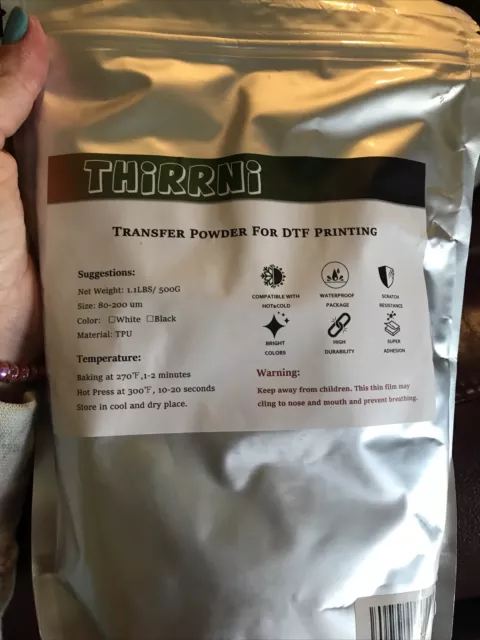 DTF Transfer Powder for DTF Printing 600g, 1.1lbs White Hot Melt Adhesive,  New