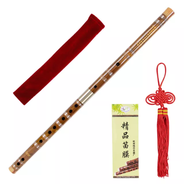 Bamboo Flute Woodwind Open Hole Dizi D Key Musical Instruments for Gifts