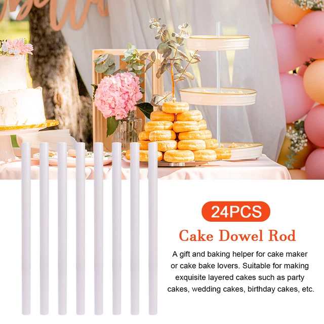 24pcs 24cm Cake Dowel Rod DIY Baking Practical Stacking Support Easy Cut Durable