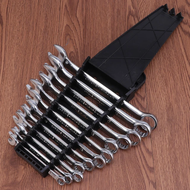 12 en 1 8-19mm Dual Heads Combinaison Dichalous Spanners Spanners Set (Argent) 7