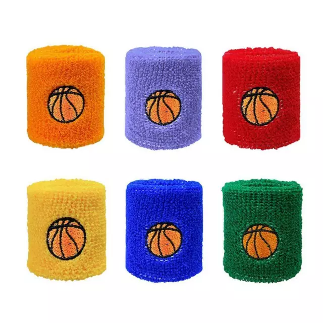 6pcs Sport Wristbands Basketball Football Sweat Absorbent Bands Wrist