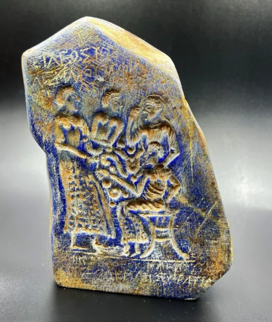 Ancient Antique Roman Greek Sasanian Artifacts Engraved Lapis Stone Inscription