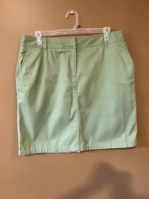 Lands End Womens Green Pencil Skirt Size 18 Pockets  100% Cotton NWT