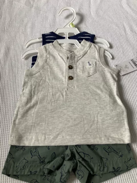 Carters Baby Boy 3M 3 Piece Jungle Outfit NWT