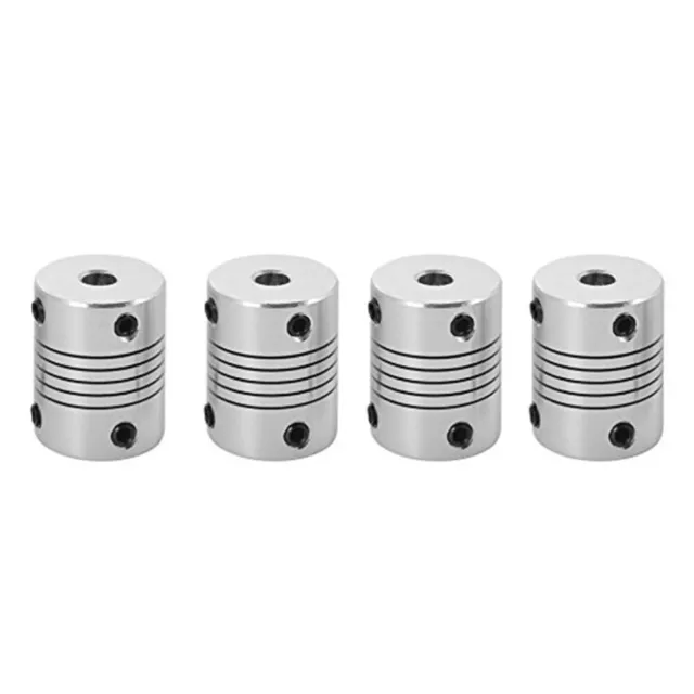 4x Alu-Flex-Wellenkupplung 5-8mm für 3D-Drucker, CNC & Servo-Motor