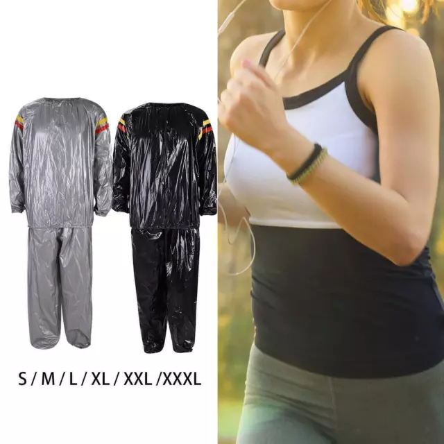 PVC Fitness Saunaanzug Abnehmen Trainingsanzug Damen Herren Ganzkörperhose