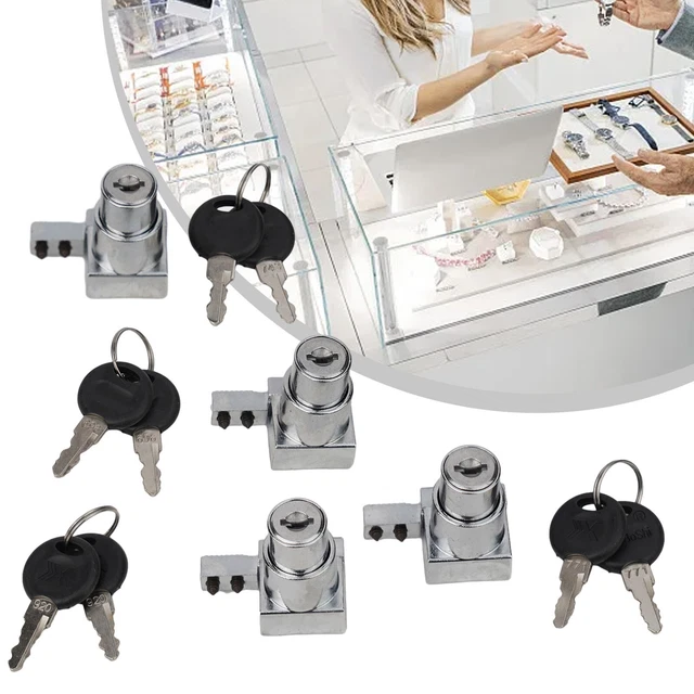 Serrure élégante Pour Porte Coulissante De Vitrine – Alliage Zinc, Finition Argent
