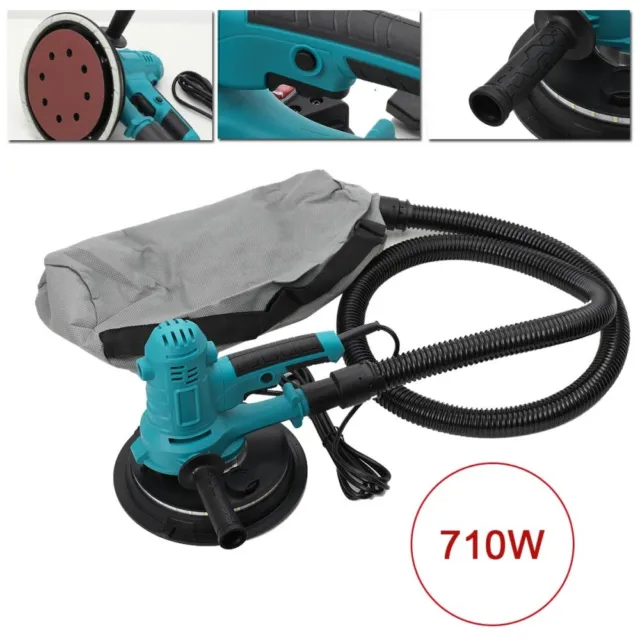 Electric Drywall Sander Machine 710W 500-2300RPM Variable Speed & Auto Vacuum US