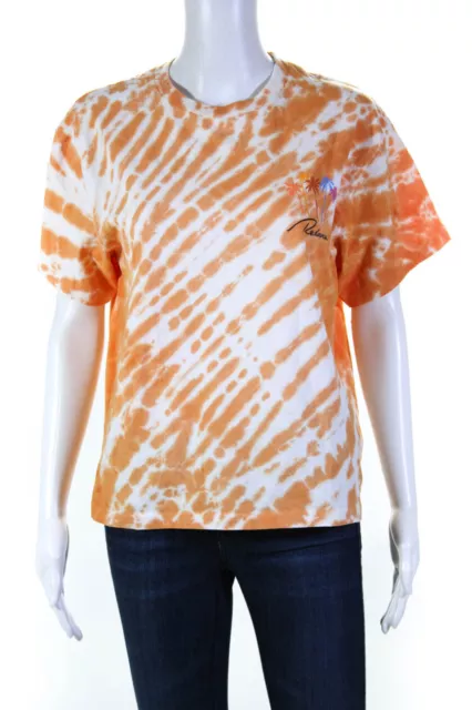 RE/DONE Womens Cotton 90s Oversized Tee Tangerine Tie Dye Orange Size S