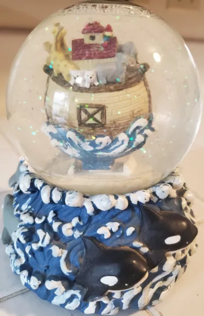 SAN FRANCISCO MUSIC BOX COMPANY SNOW GLOBE NOAH'S ARK Ocean Surf Beach HTF Rare