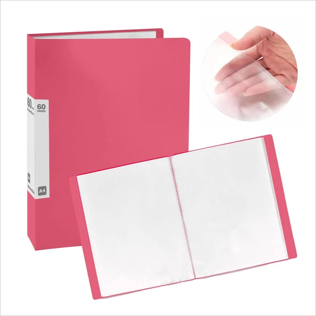 60-Pocket Binder With Clear Sleeves For Displays 120 Pages 8.5 X 11" Inserts