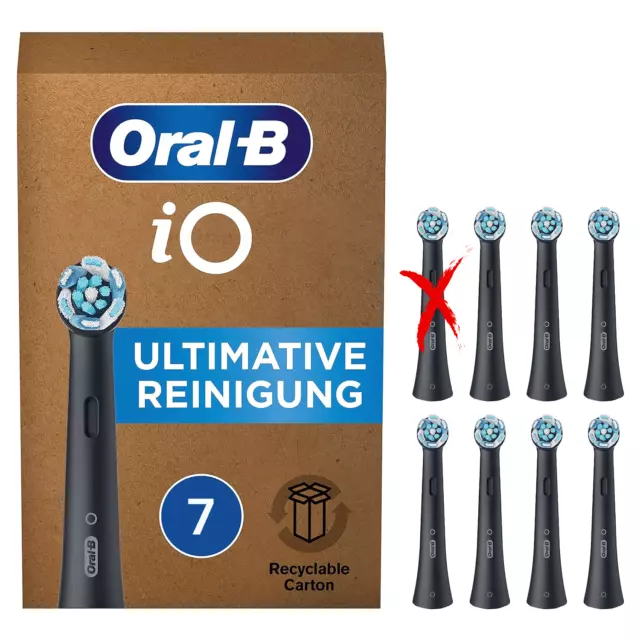 Oral-B iO Black Ultimative Reinigung Aufsteckbürsten 7 Stück Zahnbürstenaufsatz