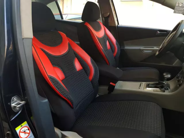 Sitzbezüge K-Maniac für Opel Meriva B | Universal schwarz-blau |  Autositzbezüge Set Vordersitze | Autozubehör Innenraum | Auto Zubehör  Kunstleder 