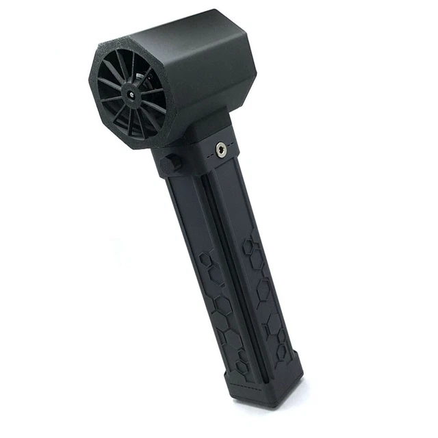 HandFan Ventilatore Manuale Portatile Pieghevole 180° - 5 Velocità, Batteria 5200 MAh (27 Ore Di Autonomia), Power Bank Integrato - Regalo Estivo Uomo Donna - 4