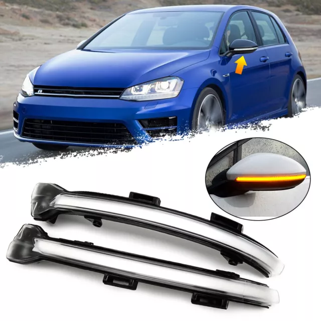 Dynamic Turn Signal Side Mirror Sequential Light For VW Golf 7 MK7 GTI R Touran