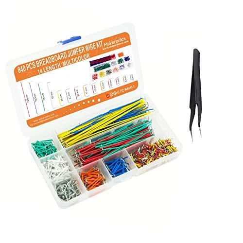 840pc Jumper Wire Kit with 14 Lengths for Breadboard Prototyping Solder Circuits