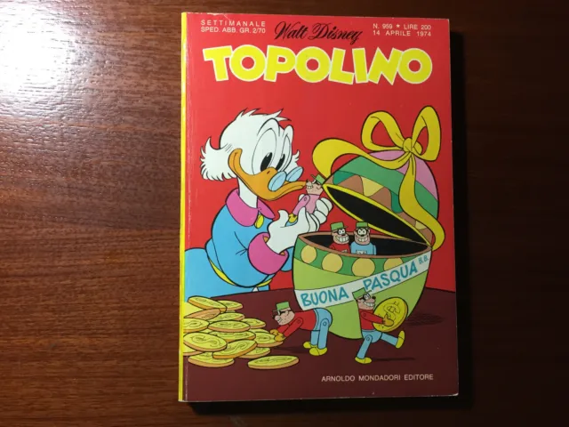 Topolino N° 959 - 14 Aprile 1974, Bollini+Inserto Enciclopedia Disney, Ottimo!