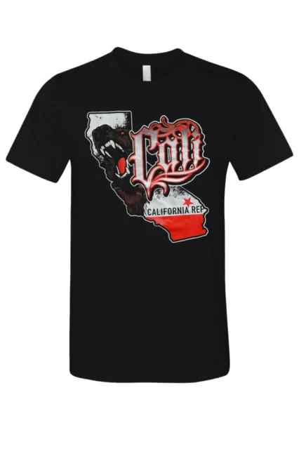 Cali Bear California Republic Men's Street Urban Graphic T-Shirt Black New