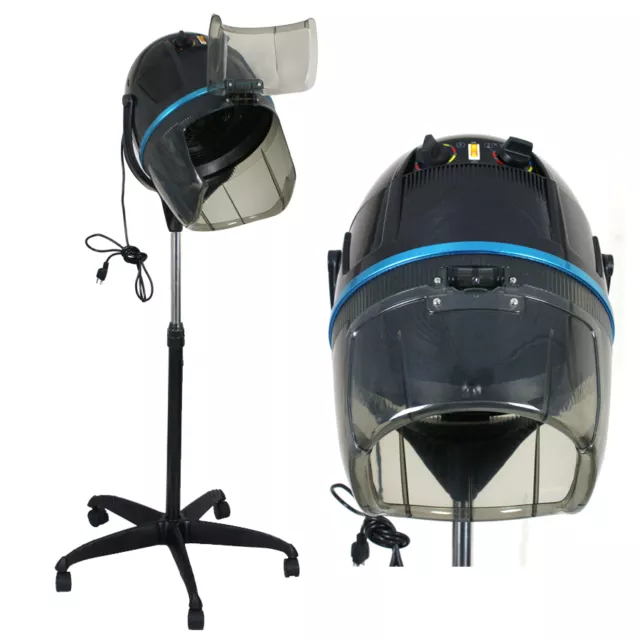 Dryer Adjustable Rolling Base Salon Wheels black Standing Hood Floor Hair Bonnet