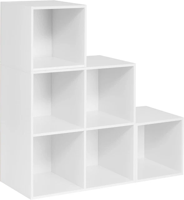 Libreria A 4 Cubi 30x30x107 Cm - Rovere, Scaffale Autoportante, Per Soggiorno, Camera O Ufficio, Con Ripiani Aperti