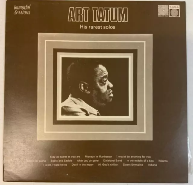 Art Tatum - Seine seltensten Soli Lp UK Jazz Saga 1973NM